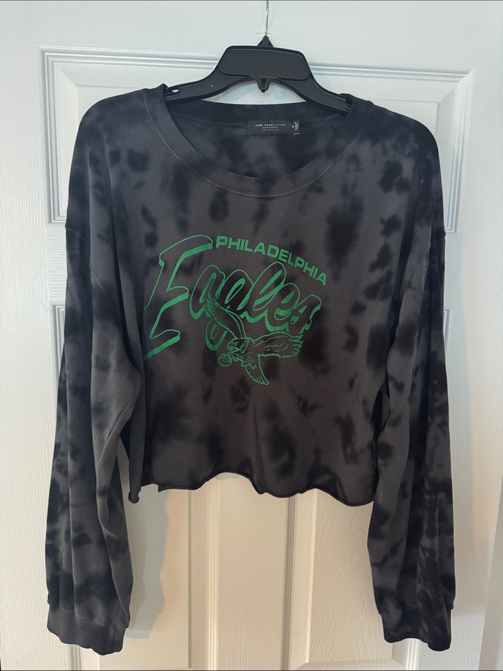 Junk Food Clothing Philadelphia Eagles Black Crewneck Longsleeve